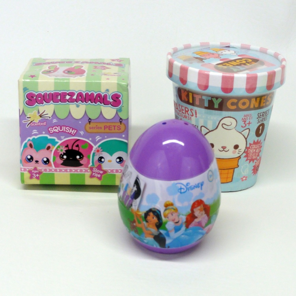 Squeezamals Kitty Cones Disney Princess Surprise Toy Lot Scented Pets Eraser